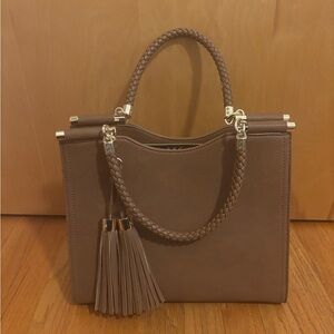 Miztique Vegan Leather Braided Handle Satchel Bag